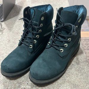Timberland 6" Boots: Premium Velvet Accent Boots Dark Green Suede